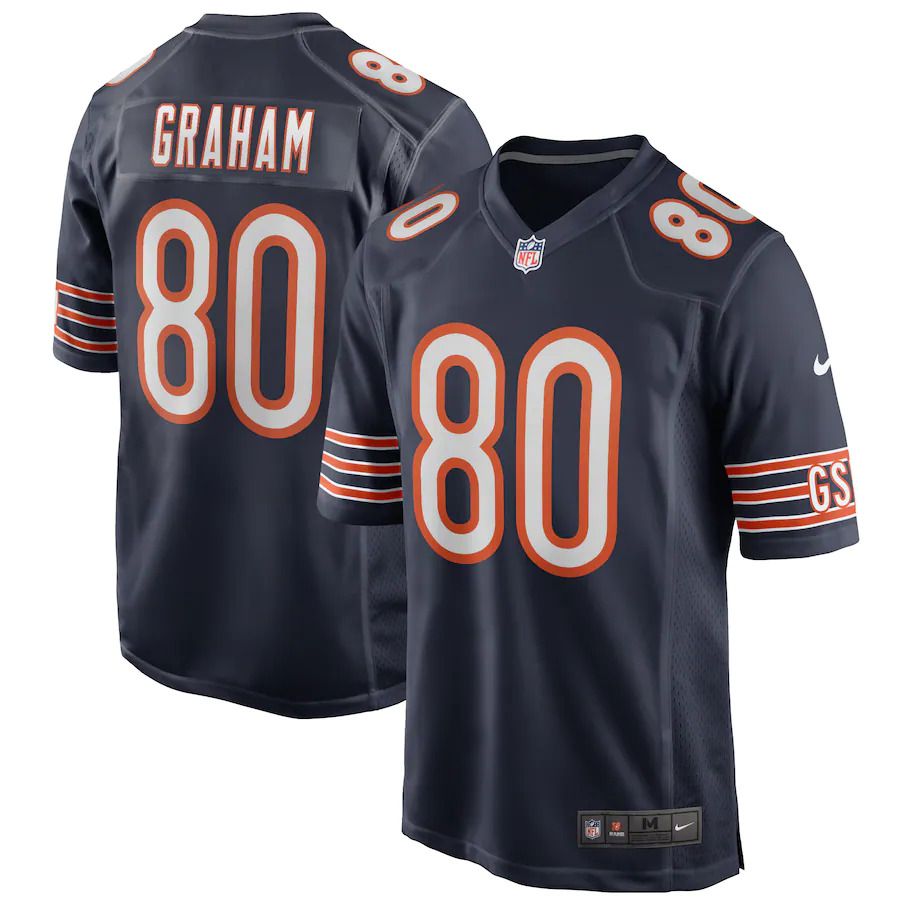 Men Chicago Bears #80 Jimmy Graham Nike Navy Game Player NFL Jersey